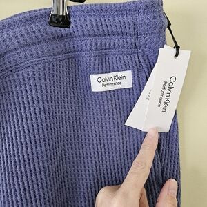 Calvin Klein Performance Plus blue waffle knit thermal activte lounge pants 2X